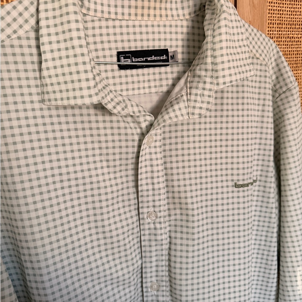 Banded Checkered Button-Up Shirt - Picture 2 of 2